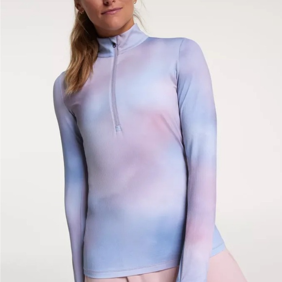 Calia UV Long sleeve 1/2 zip Golf Shirt Large Lake Reflection Cool color - Picture 2 of 11